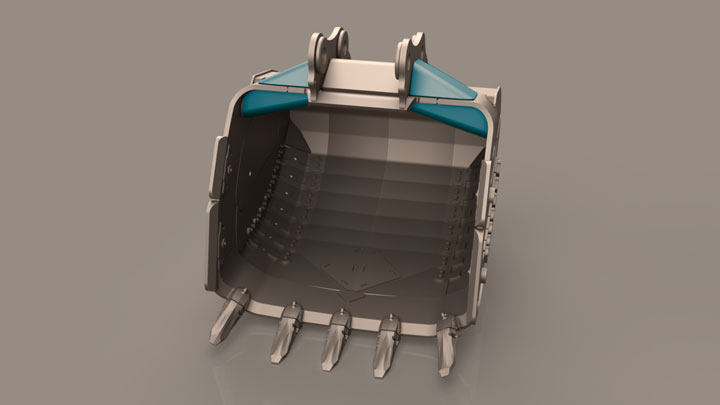 bucket with angular head beam